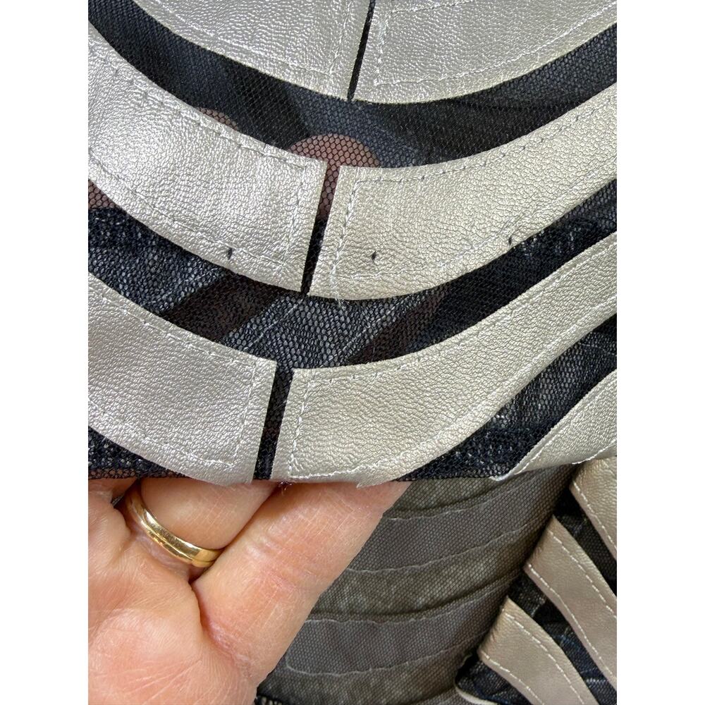 IC by Connie K Women XL Black Silver Sheer 3/4 Sleeve One Button Dress Jacket - Picture 7 of 9